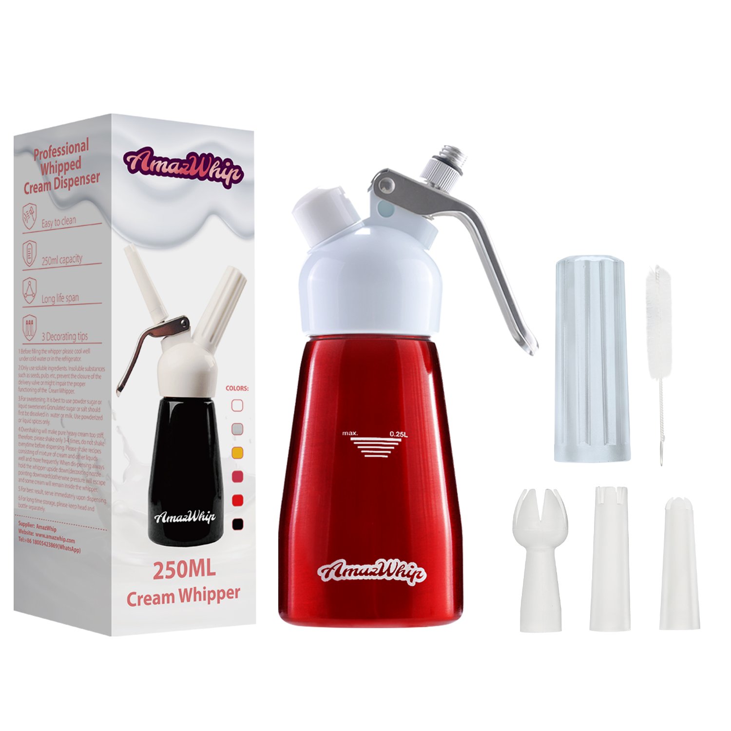 Cream Dispenser 250ml red